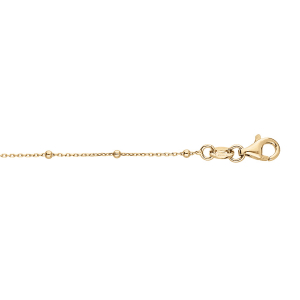 BRACELET ARGENT ET DORURE JAUNE FINE BOULES 15+3CM