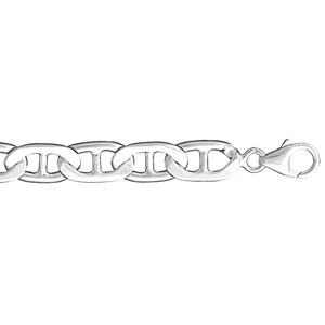 COLLIER GROSSE MARINE 7MM ARGENT RHODIÉ 55CM
