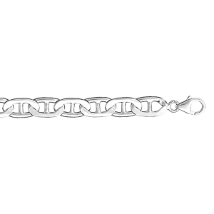 COLLIER GROSSE MARINE 7MM ARGENT RHODIÉ 55CM