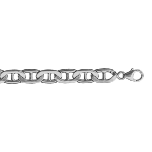 COLLIER GROSSE MARINE 55CM VEIL ARGENT