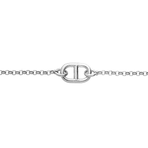 BRACELET ARGENT PLATINÉ 1 MAILLE MARINE 16+3CM