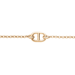BRACELET ARGENT ET DORURE JAUNE  1 MAILLE MARINE 16+3CM