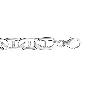 BRACELET GROSSE MARINE 7MM 21CM ARGENT RHODIÉ