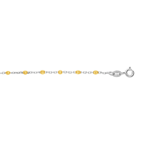 BRACELET ARGENT RHODIÉ OLIVES RÉSINE JAUNE TRANSPARENT 15+3CM