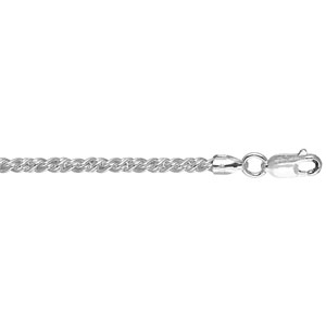 COLLIER MAILLE CORDE 70CM ARGENT RHODIÉ