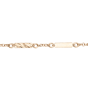 BRACELET ARGENT ET DORURE JAUNE PLAQUETTES RECTANGULAIRES DIAMANTÉES 16+2,5CM