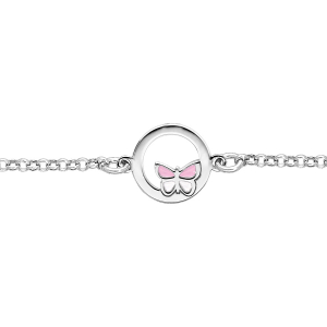 BRACELET ARGENT RHODIÉ CERCLE AVEC PAPILLON 15+2CM