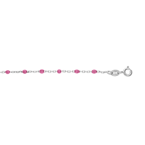BRACELET ARGENT RHODIÉ OLIVES RÉSINE FRAMBOISE TRANSPARENT 15+3CM