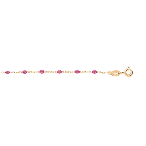 BRACELET ARGENT ET DORURE JAUNE  OLIVES RÉSINE FRAMBOISE TRANSPARENT 15+3CM