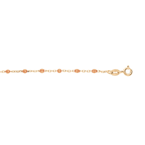 BRACELET ARGENT ET DORURE JAUNE  OLIVES RÉSINE ORANGE TRANSPARENT 15+3CM