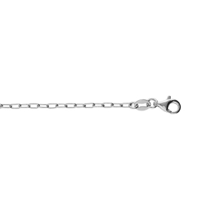 BRACELET ARGENT RHODIÉ MAILLE RECTANGULAIRE 16+3CM