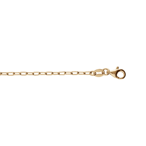BRACELET ARGENT ET DORURE JAUNE MAILLE RECTANGULAIRE 16+3CM