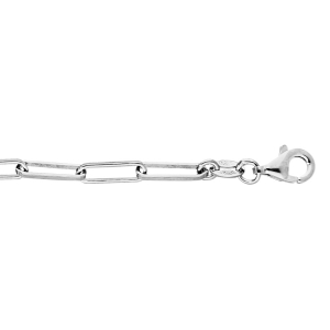 BRACELET ARGENT RHODIÉ MAILLE RECTANGULAIRE 16+3CM