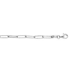 BRACELET ARGENT RHODIÉ MAILLE RECTANGULAIRE 16+3CM