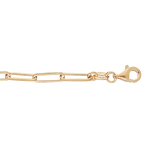 BRACELET ARGENT ET DORURE JAUNE MAILLE RECTANGUULAIRE 16+3CM