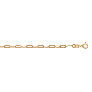 BRACELET ARGENT ET DORURE JAUNE MAILLE RECTANGULAIRE 2,6MM 15+3CM