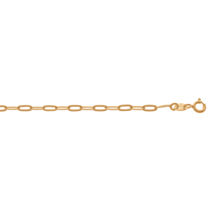 BRACELET ARGENT ET DORURE JAUNE MAILLE RECTANGULAIRE 2,6MM 15+3CM