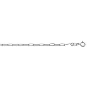 BRACELET ARGENT RHODIÉ MAILLE RECTANGULAIRE 2,6MM 15+3CM