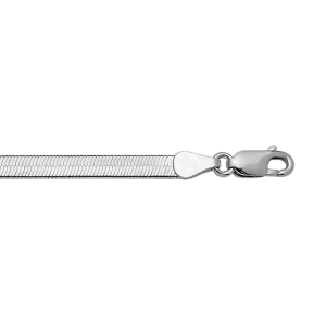 BRACELET ARGENT RHODIÉ MAILLE MIROIR 18CM