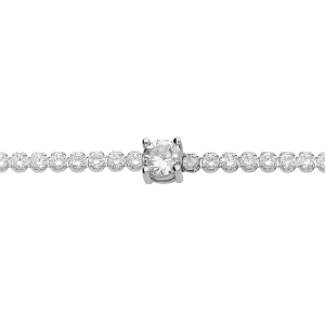 BRACELET ARGENT RHODIÉ RIVIERE OXYDES BLANCS SERTIS 16+3CM