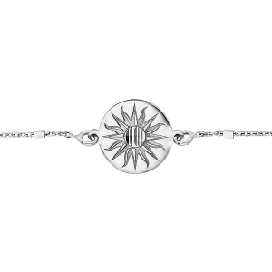 BRACELET ARGENT RHODIÉ AVEC PASTILLE SOLEIL  17+3CM