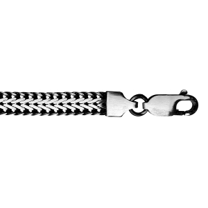 BRACELET ARGENT PATINÉ MAILLE QUEUE DE RENARD 19CM