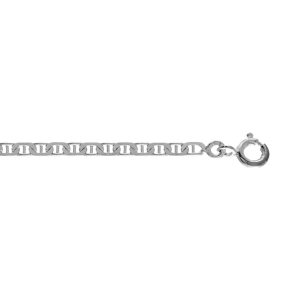 BRACELET ARGENT RHODIÉ MAILLE MARINE 18CM