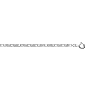 BRACELET ARGENT RHODIÉ MAILLE MARINE 18CM