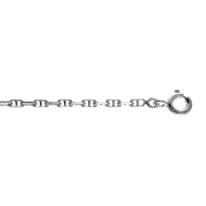 BRACELET ARGENT RHODIÉ  MAILLE MARINE INVERSEE 18CM
