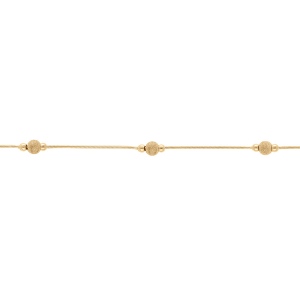 BRACELET ARGENT DORÉ BOULES PAILLETEE 18CM