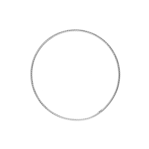 BRACELET ARGENT RHODIÉ JONC FIL 1,5MM DIAMANTÉ 62MM