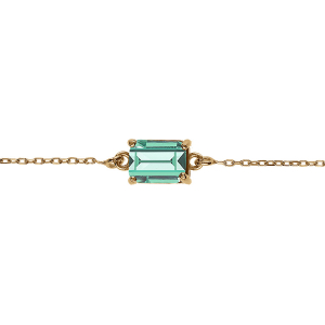 BRACELET ARGENT DORÉ PENDENTIF RECTANGULAIRE OXYDE BLEU VERT 16+3CM