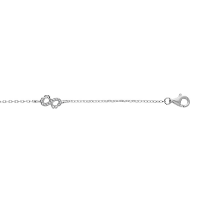 BRACELET ARGENT RHODIÉ 3 INFINIS AVEC OXYDES BLANCS SERTIS 15+3CM