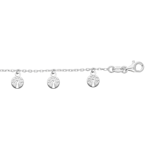 BRACELET ARGENT RHODIÉ PAMPILLES ARBRE DE VIE  16+2,5CM