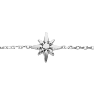 BRACELET ARGENT RHODIÉ BOULES PETITE ETOILE 16+3CM