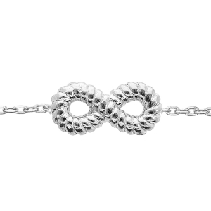 BRACELET ARGENT RHODIÉ BOULES ET INFINI 16+3CM