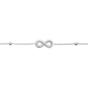BRACELET ARGENT RHODIÉ BOULES ET INFINI 16+3CM
