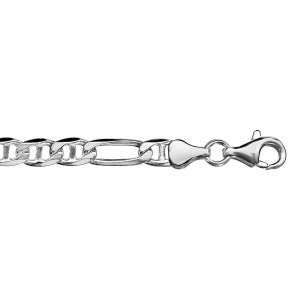 COLLIER  MARINE ALTERNEE 6MM ARGENT RHODIÉ 50CM