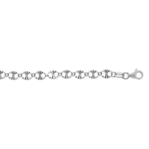 BRACELET ARGENT RHODIÉ PASTILLES DIAMANTÉS 16+3CM