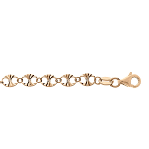 BRACELET ARGENT ET DORURE JAUNE PASTILLES DIAMANTÉS 16+3CM