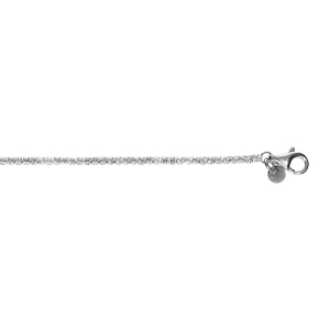 BRACELET ARGENT RHODIÉ RIVIERE OXYDES BLANC SERTIS DIAM 2MM 16+3CM