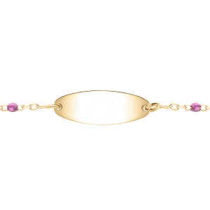 IDENTITÉ BEBE RÉSINE VIOLETTE  PLAQUE OVALE ARGENT ET DORURE JAUNE  13+2CM