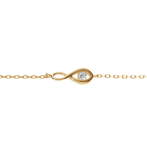 BRACELET ARGENT DORÉ INFINI OXYDE BLANC 16+2CM
