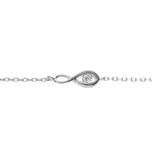 BRACELET ARGENT RHODIÉ INFINI OXYDE BLANC 16+2CM