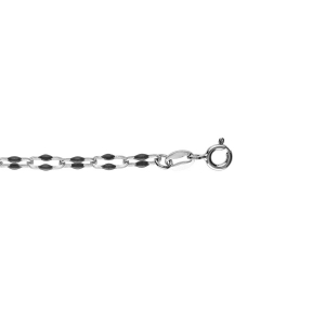 BRACELET ARGENT RHODIÉ OLIVES RÉSINE NOIRES 15+3CM
