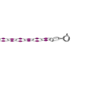 BRACELET ARGENT RHODIÉ OLIVES RÉSINE VIOLET TRANSLUCIDE 15+3CM