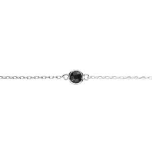 BRACELET ARGENT RHODIÉ OXYDE NOIR SERTI CLOS 16+3CM