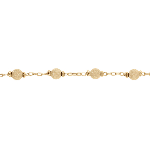 BRACELET ARGENT DORÉ BOULES GIVRÉES 16+3CM