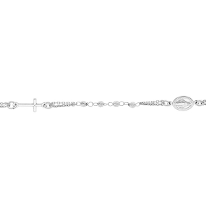 BRACELET ARGENT RHODIÉ CHAPELET BOULES DIAMANTÉES 16+4CM