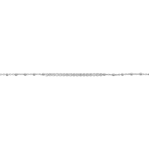 BRACELET ARGENT RHODIÉ OXYDES BLANCS SERTIS TENNIS AVEC MOTIF CARRÉ 16+3CM